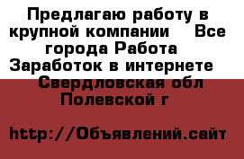 Предлагаю работу в крупной компании  - Все города Работа » Заработок в интернете   . Свердловская обл.,Полевской г.